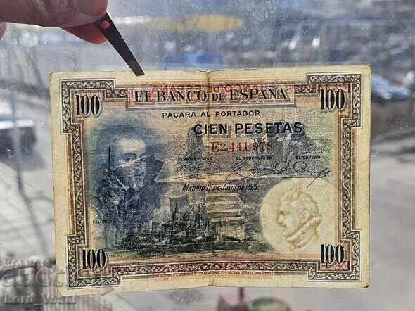 Licitație 100 Pesetas 1925 XF