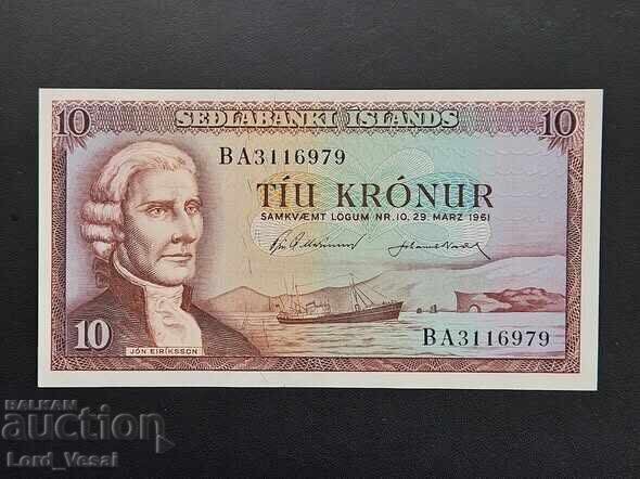 Islanda - 10 Coroane 1961 (1966-1969) UNC