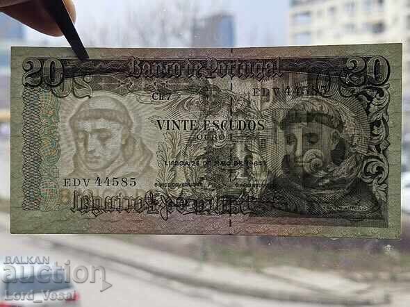Licitație Portugalia - 20 Escudos 1964 (ediția a 7-a) aUNC