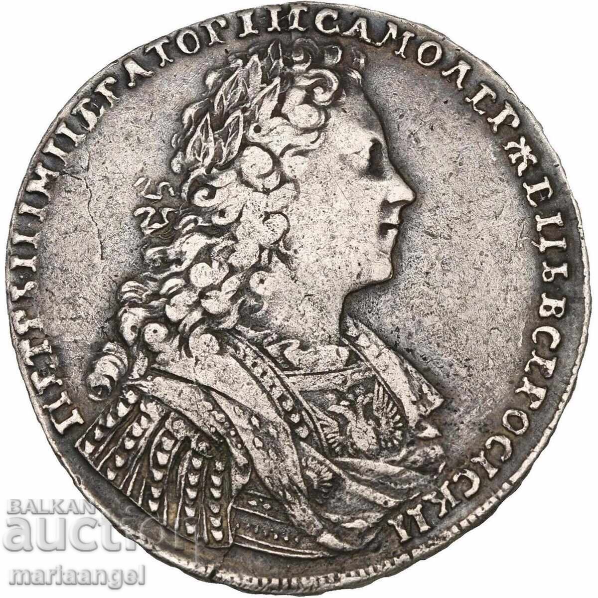 1 Рубла 1728 Русия Петър II (1727-1730) Москва 26,79г сребро