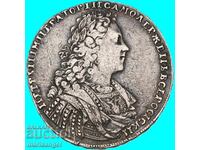 1 Rublă 1728 Rusia Petru al II-lea (1727-1730) Moscova 26,79g argint