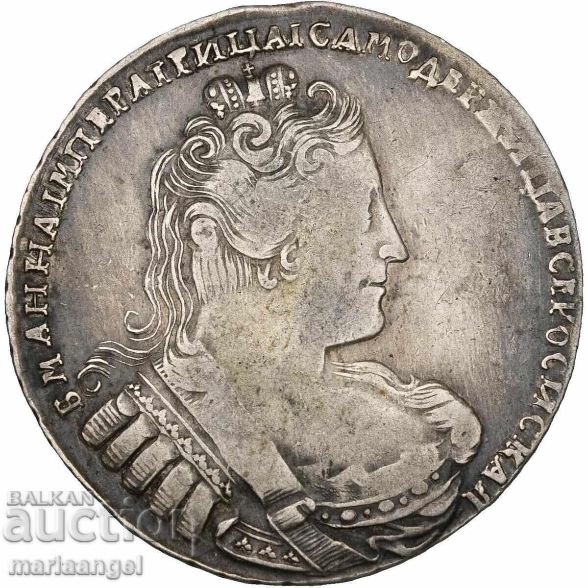 1 Рубла 1733 Русия Анна (1730-1740) Москва 25,43г сребро - 7
