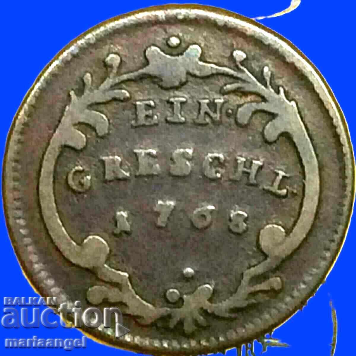 1 Groschen 1768 Austria for Czech Republic M.Theresa Bohemia 23mm Rare - 7