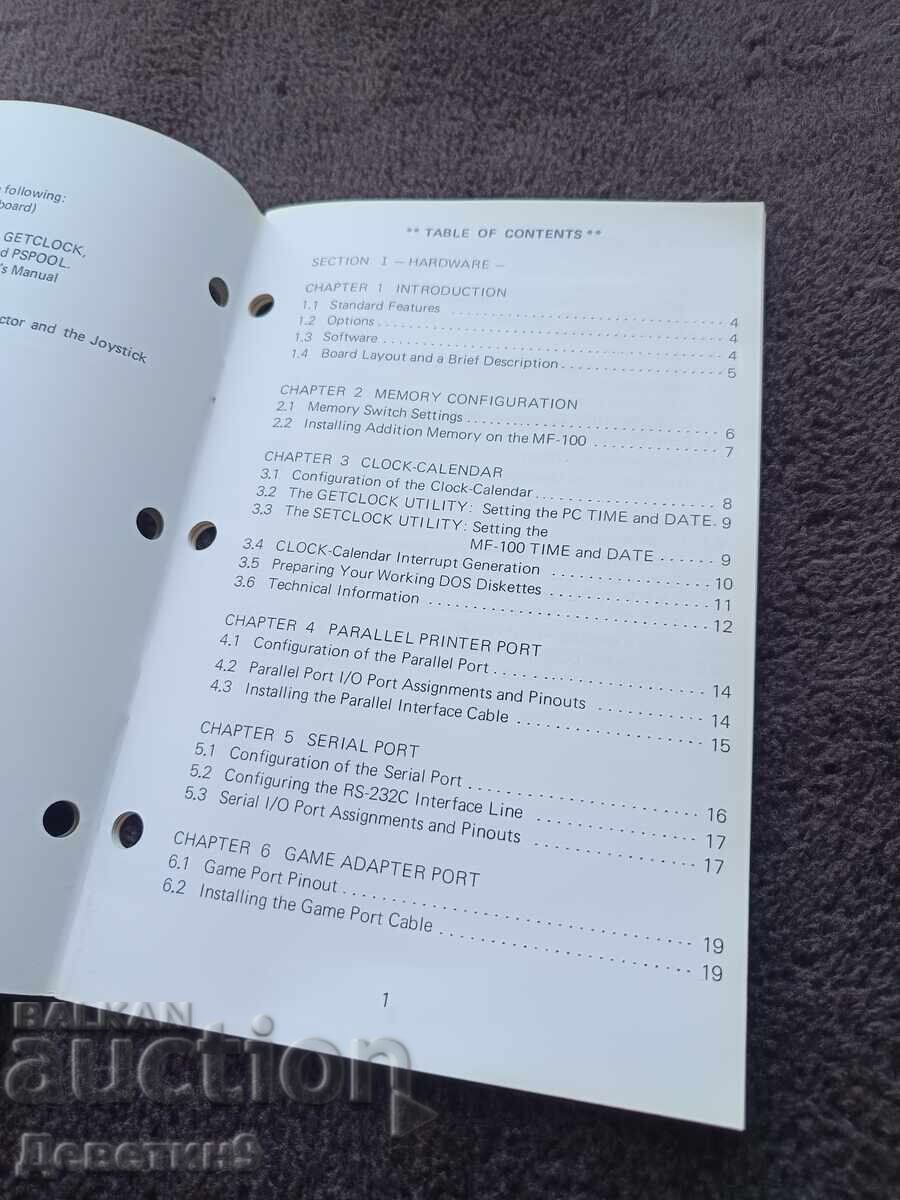 Livrarea Card MF100 - Manual de utilizare 1987