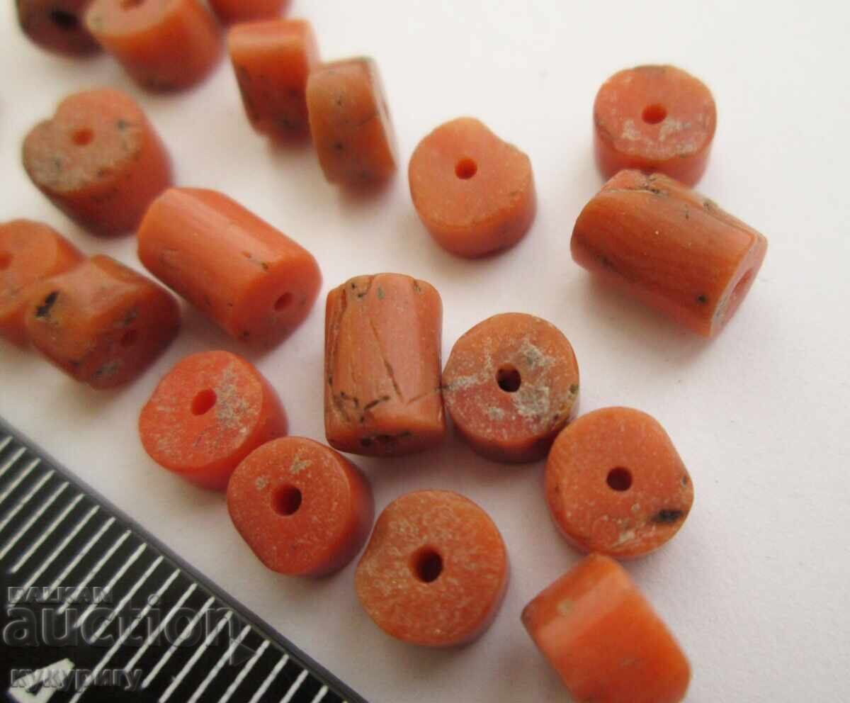 Livrarea Lot de 25 mărgele din coral roșu natural, piese pentru bijuterii vechi