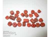 Lot de 25 mărgele din coral roșu natural, piese pentru bijuterii vechi