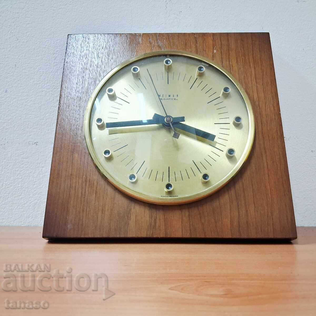 Licitație Ceas de perete vintage Weimar – cuarț – RDG – 21×21×3,5 cm
