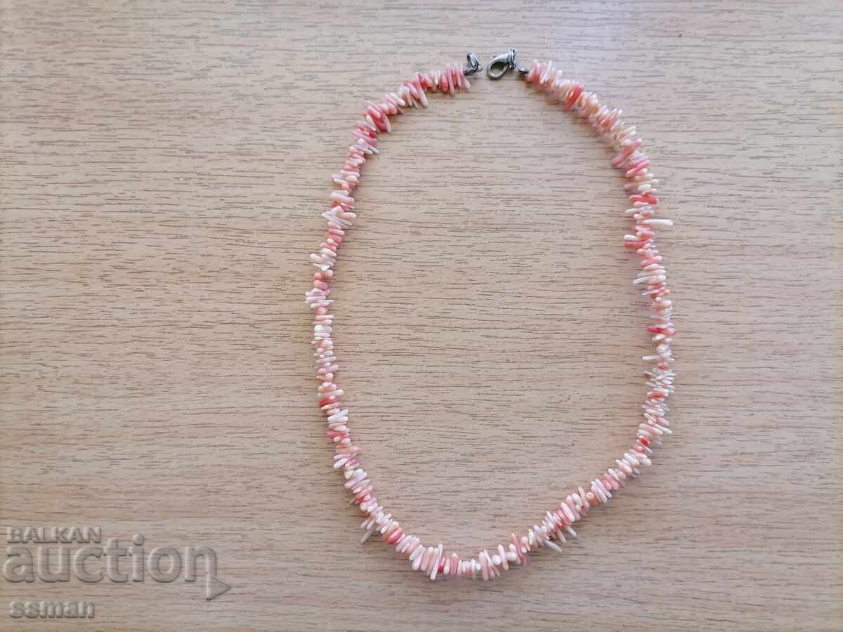 Colier din coral natural roz somon