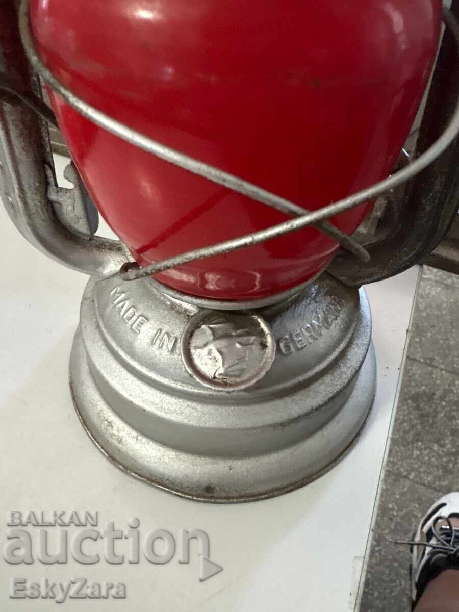 Lampă cu gaz germană BAT No. 159 cu sticlă roșie
