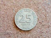 Trinidad și Tobago 25 cenți, 1966