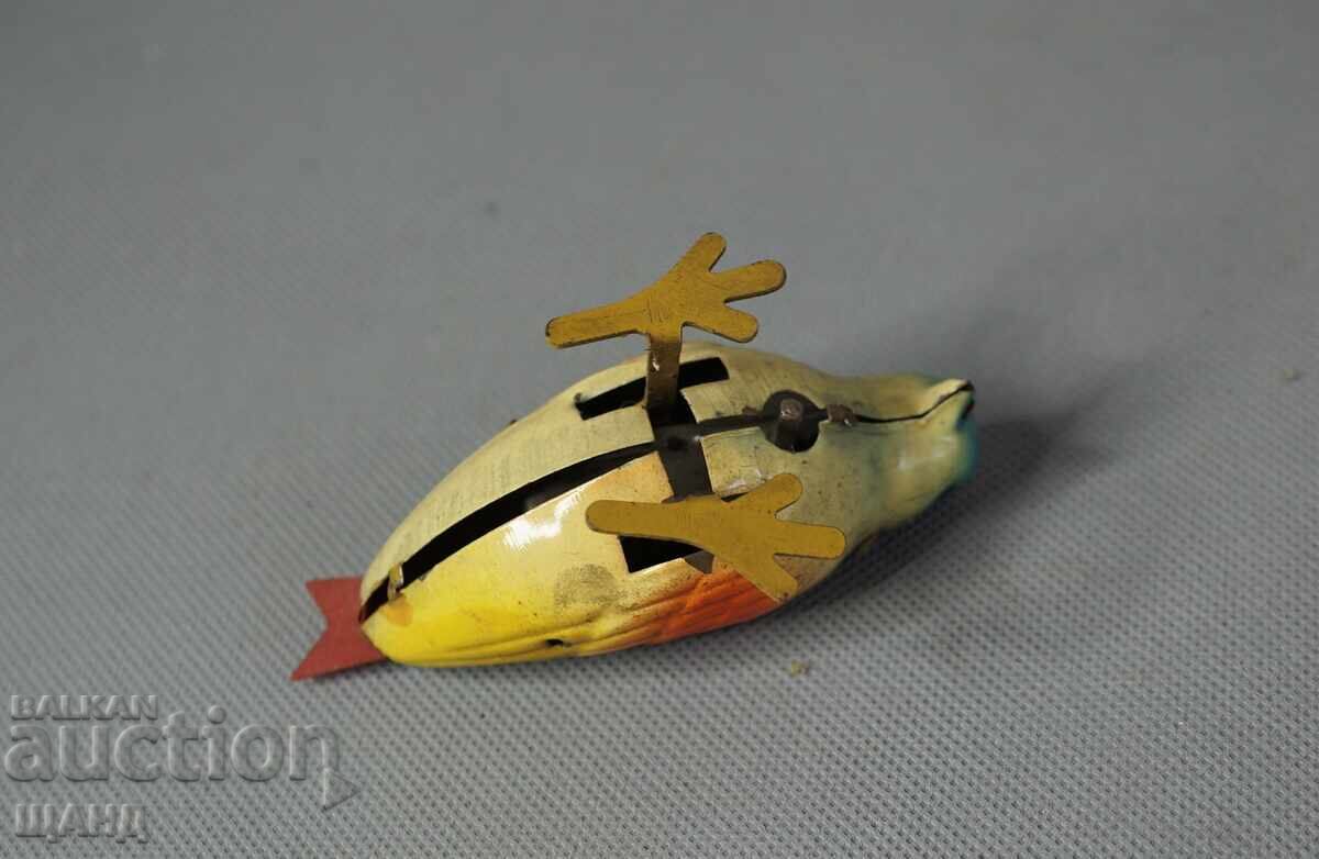 Auction  Vintage metal mechanical toy chicken bird figure