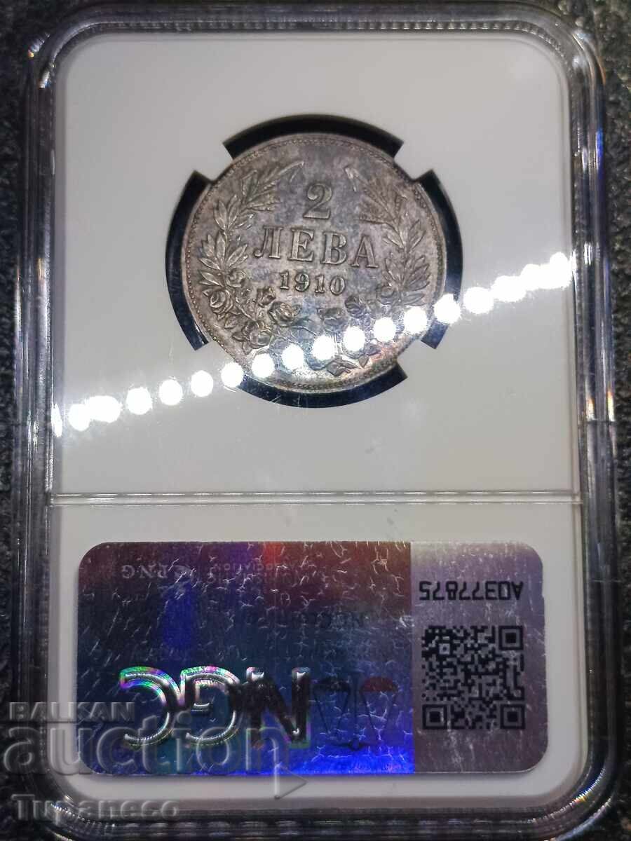 Auction  2 leva 1910 AU 53