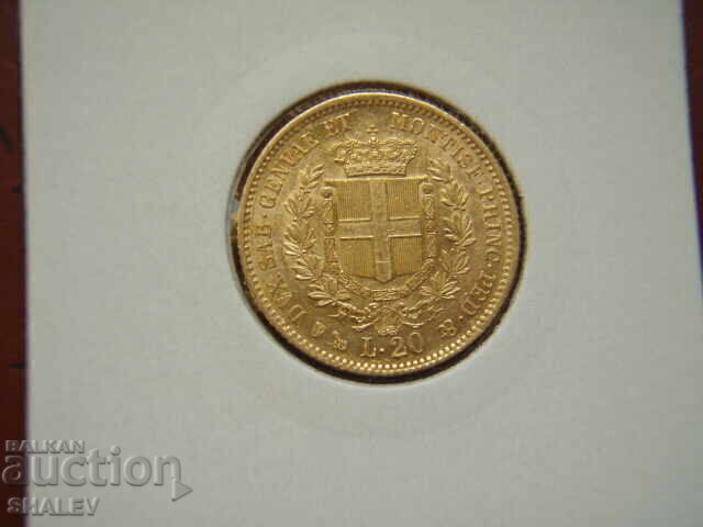 20 Lire 1853 P Sardinia / Italia (Sardiniya) - AU+ (zlato) cu preț € 829.89 | 1623.13 BGN
