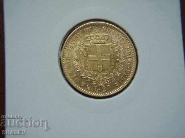 Licitație 20 Lire 1853 P Sardinia / Italia (Sardiniya) - AU+ (zlato)