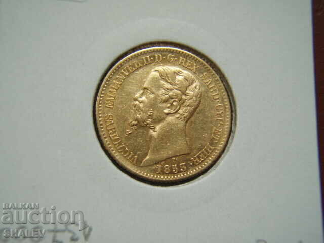 20 Lire 1853 P Sardinia / Italia (Sardiniya) - AU+ (zlato) - 7