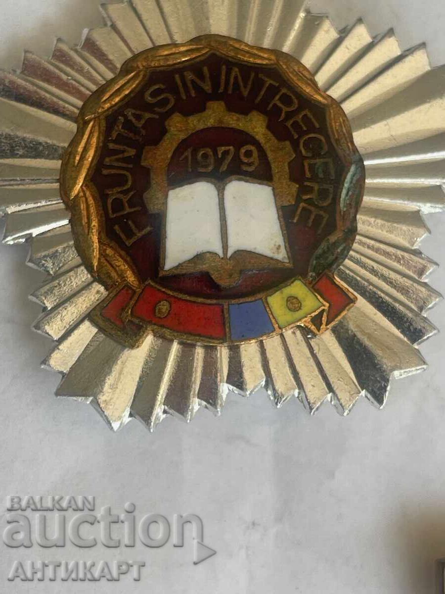 Auction  Romania communism 3 pieces badges pins orders