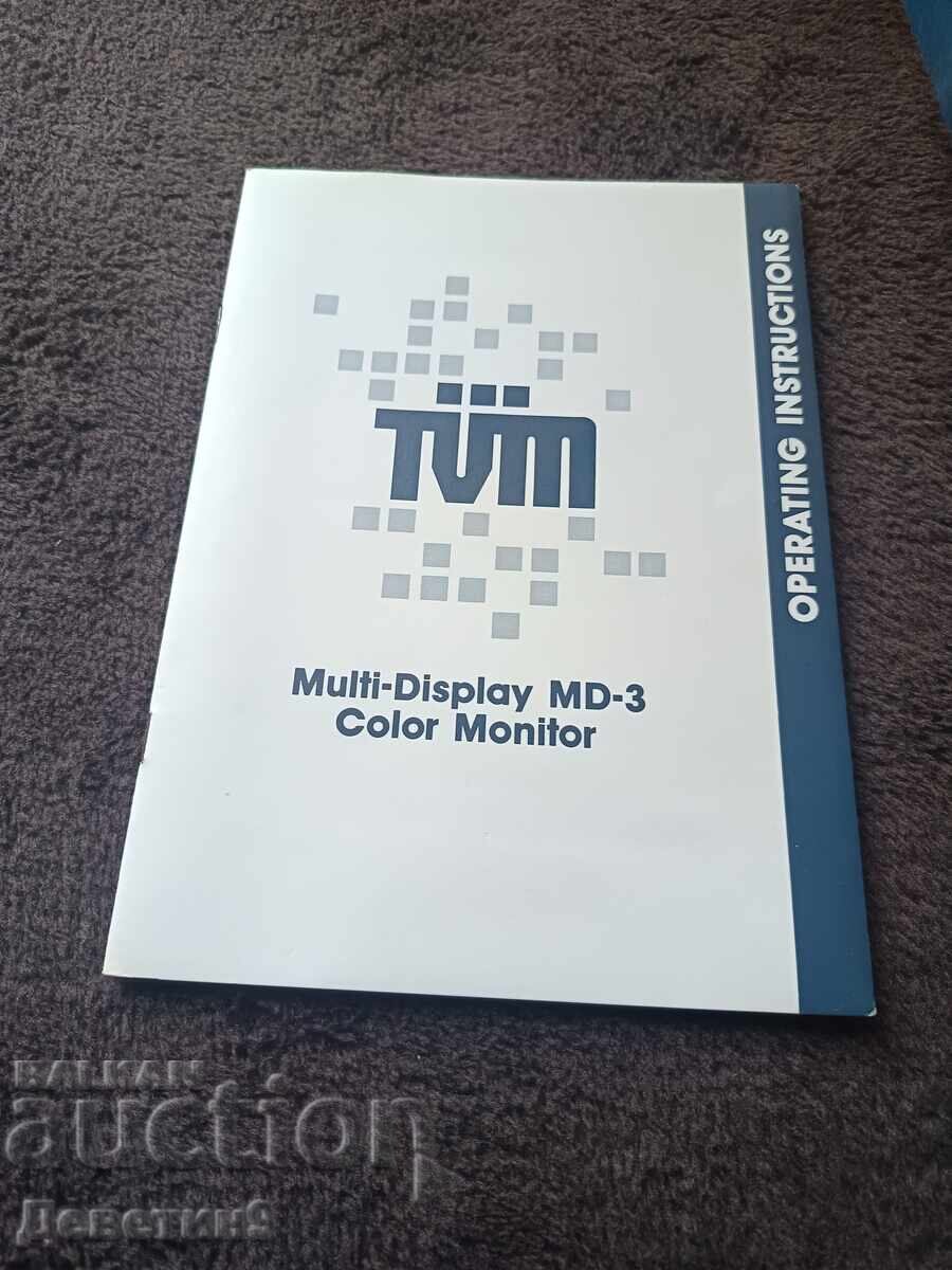 MD-3 Color Monitor - Operating instructions 1987