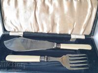 Silver-plated fish cutlery set