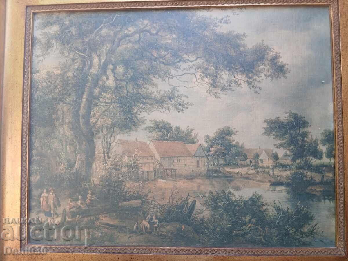 Licitație Reproducție foarte veche Meindert Hobbema (1638-1709)
