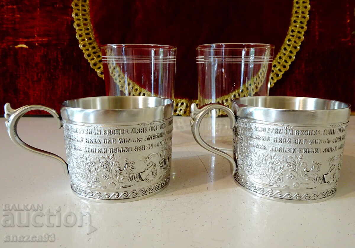 Căni de cafea din cositor plus din sticlă, Lindenwirtin cu preț € 39.00 | 76.28 BGN