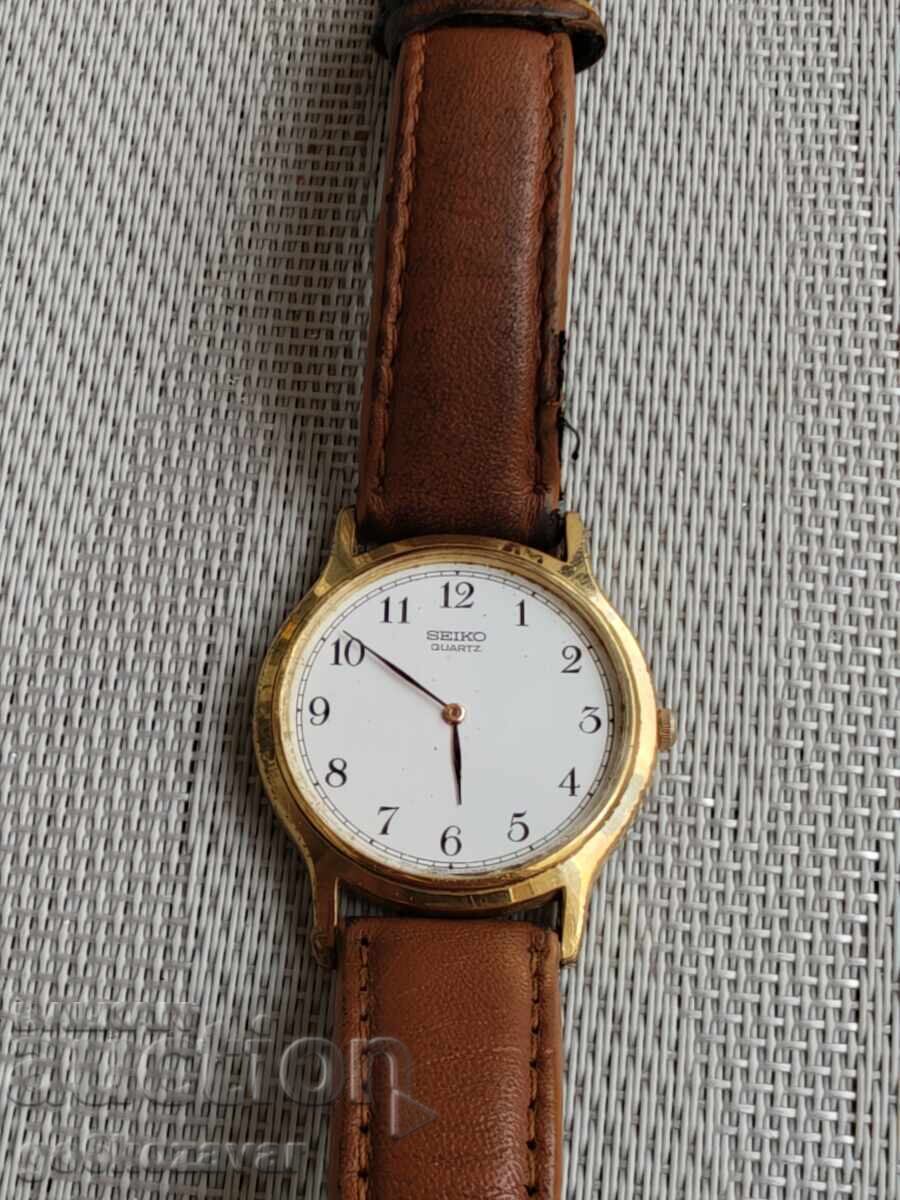Ceas de mână bărbătesc SEIKO QUARTZ Japonia anii '90 Placat cu aur Funcțional cu preț € 40.00 | 78.23 BGN