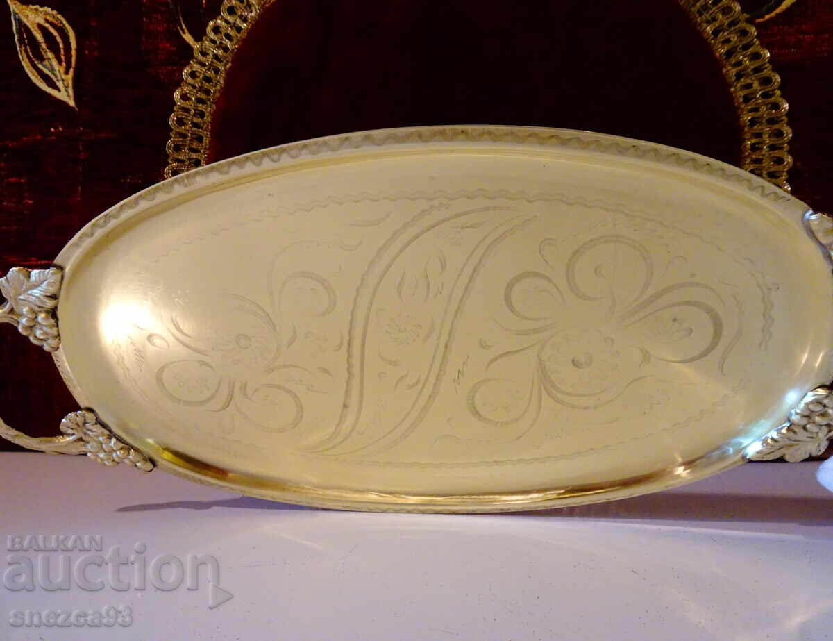 Bronze tray, platter, grapevine, 35 cm., gilding with price € 18.00 | 35.21 BGN