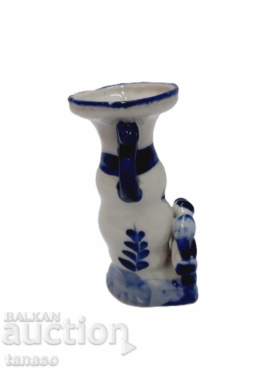 Licitație Sfeșnic vintage Holland Delft Blue, porțelan, anii 1970, 10 cm