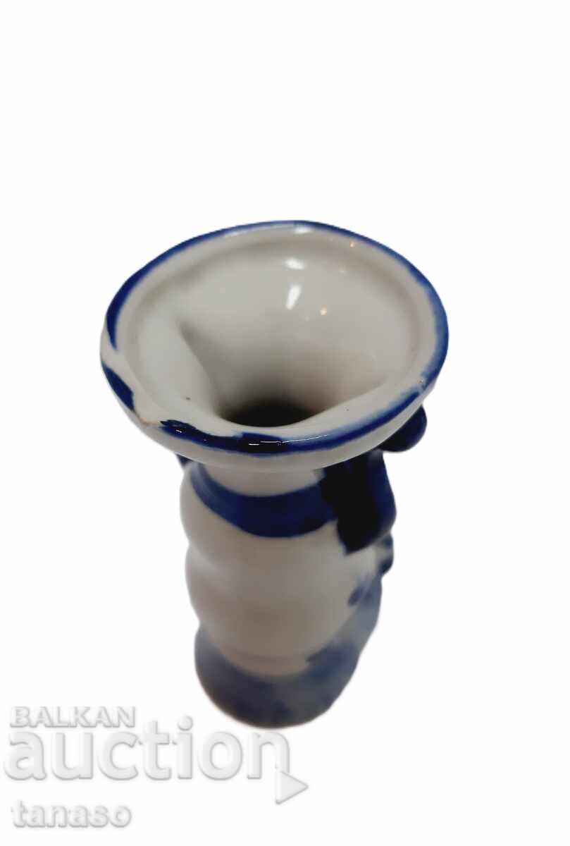 Sfeșnic vintage Holland Delft Blue, porțelan, anii 1970, 10 cm - 5