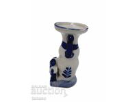 Sfeșnic vintage Holland Delft Blue, porțelan, anii 1970, 10 cm