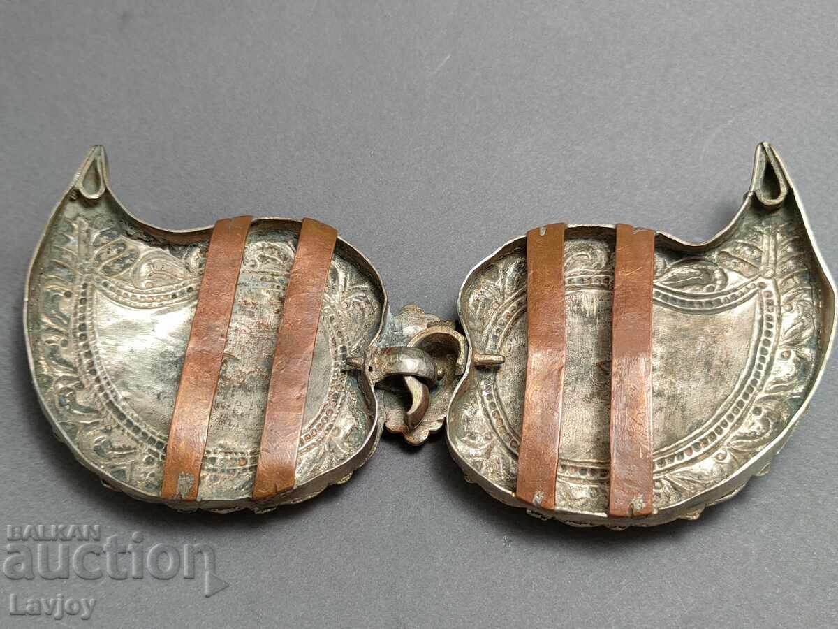 Large silver belt buckle angels bone - 5