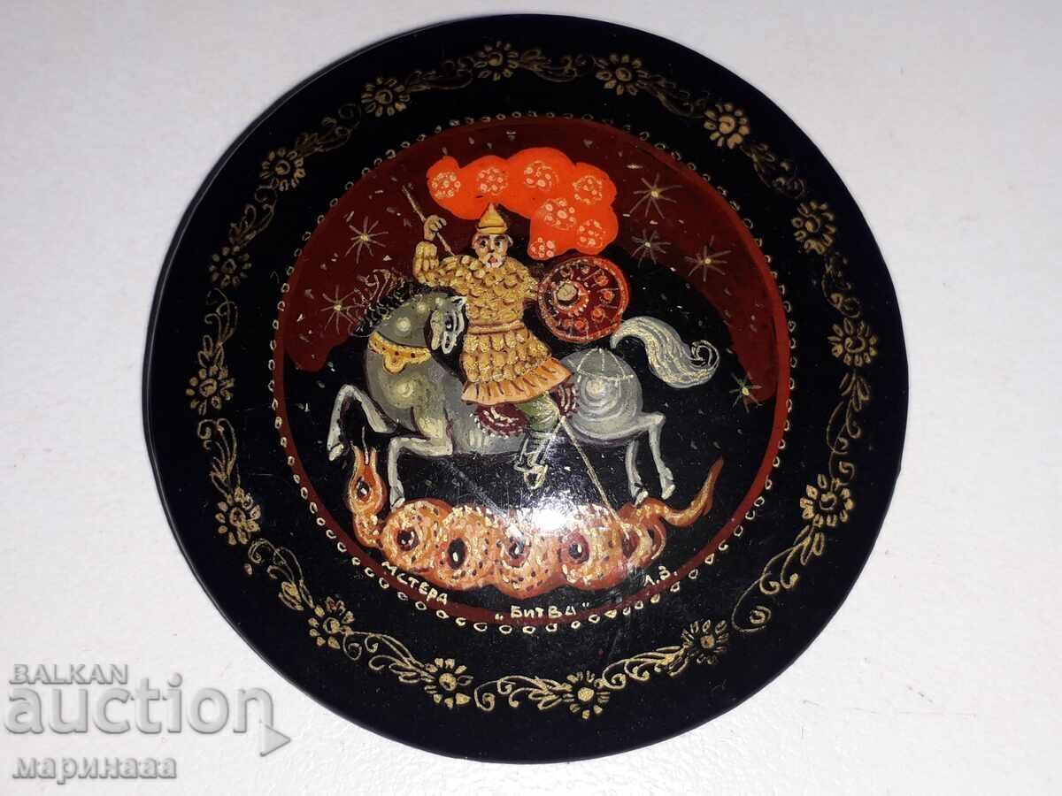 Auction  "PALEKH" BROOCH. SIGNED. USSR