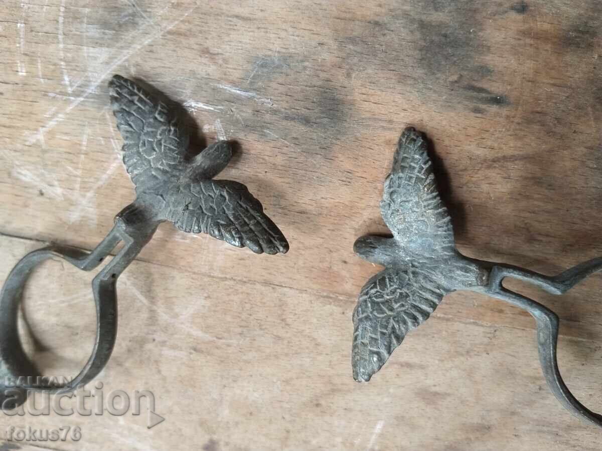 Two old bronze eaglets - 5