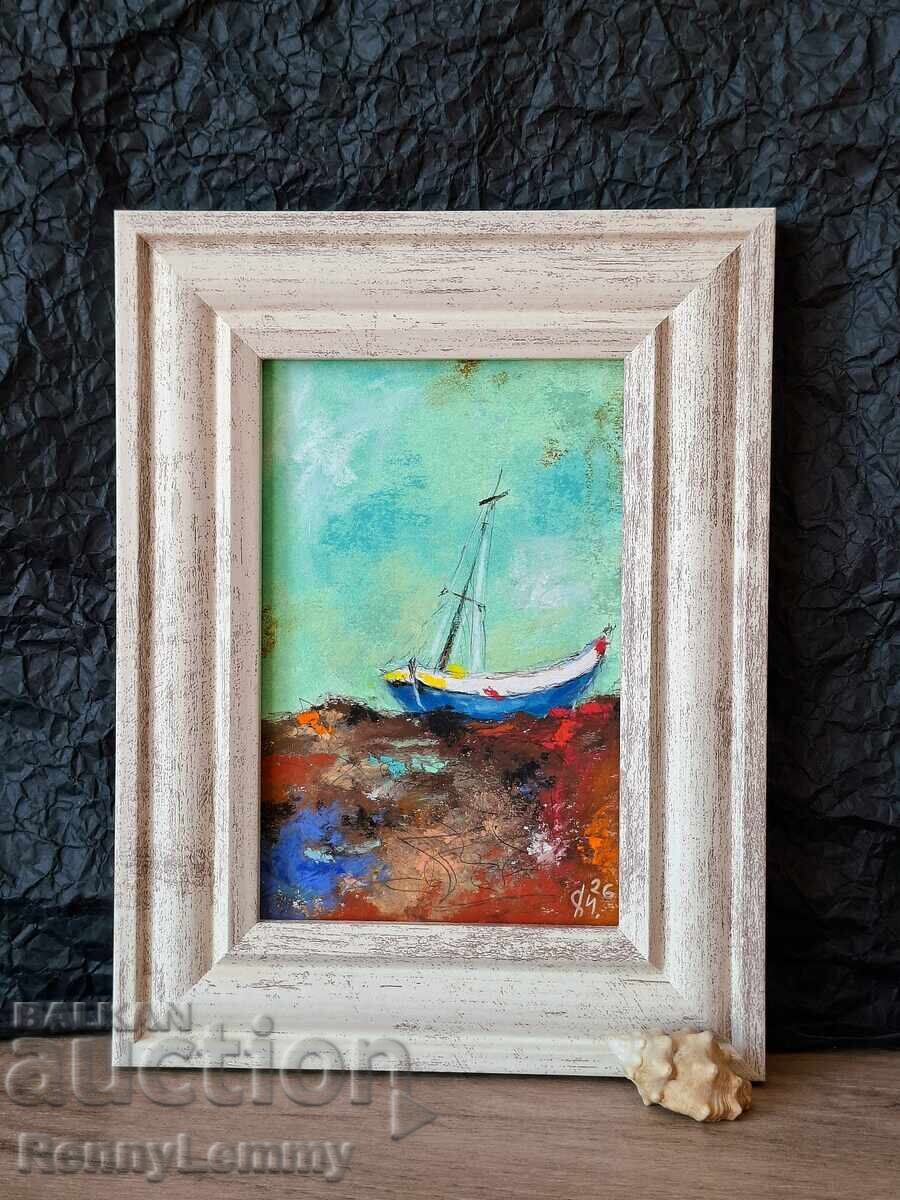 Licitație Țărm, cărbune/pastel, miniatură originală