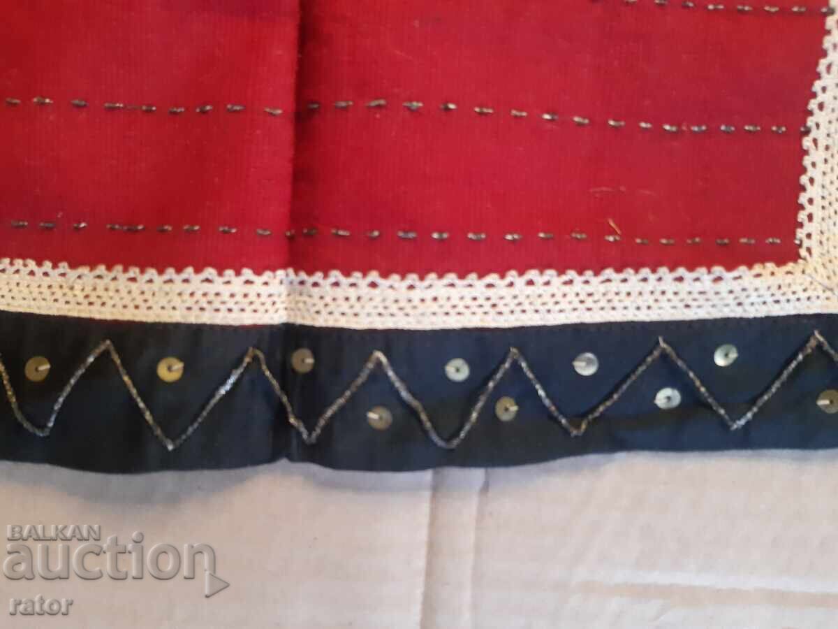 Authentic apron with lace, metallic thread, sequins, folk costume - 6