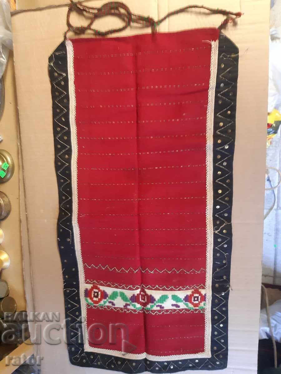 Authentic apron with lace, metallic thread, sequins, folk costume