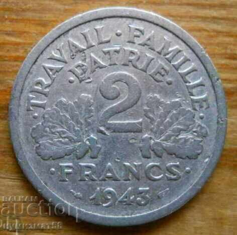 2 franci 1943 - Franța (ocupația germană) 2 franci 1943 - Franța (ocupația germană)