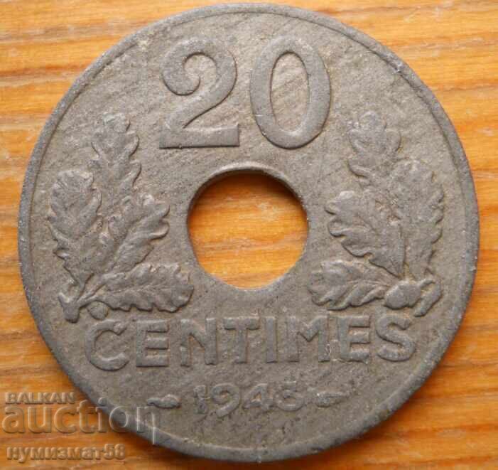 20 de cenți 1943 - Franța (ocupația germană) 20 de cenți 1943 - Franța (ocupația germană)