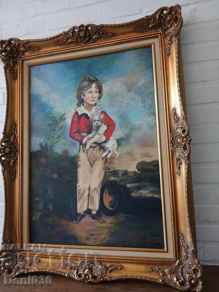 Παράδοση Όμορφη πρωτότυπη ελαιογραφία σε καμβά σε μια όμορφη κορνίζα