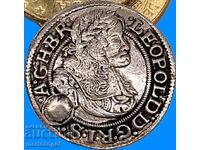 3 crucișoare 1670 Austria Breslau SHS Leopold I argint