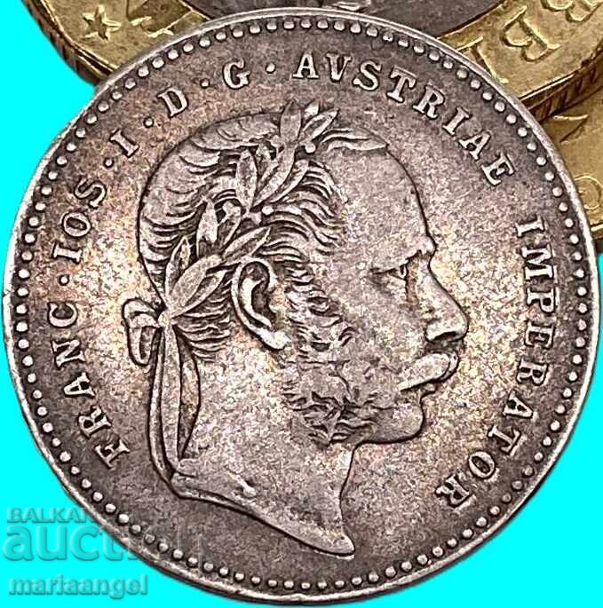 20 kreĭtseri 1868 Austria Franz Joseph argint - 6