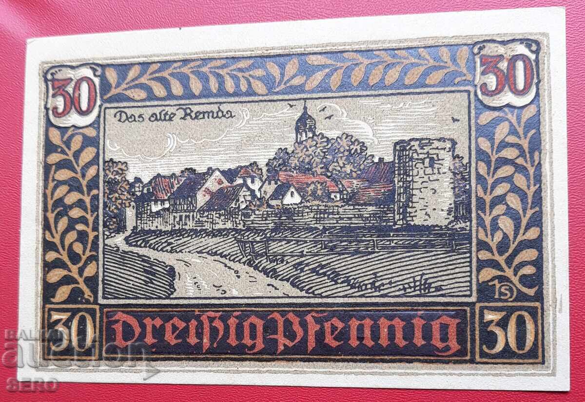 Банкнота-Германия-Тюрингия-Ремда-30 пфенига 1921