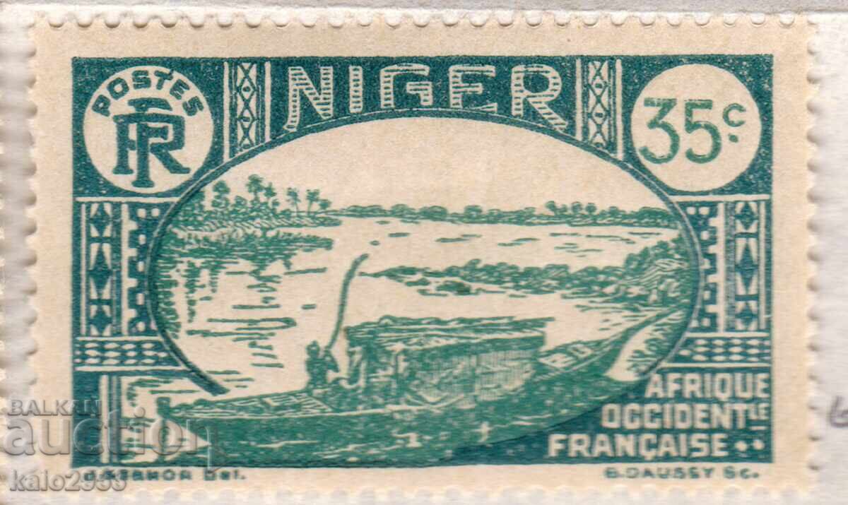 Niger francez-1926-Poștală-Barcă pe fluviul Niger, MLH