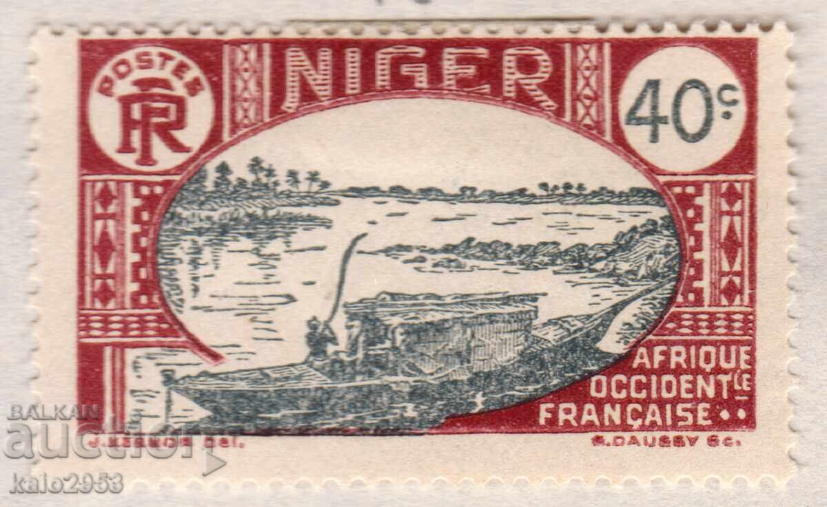 Niger francez-1926-Poștală-Barcă pe fluviul Niger, MLH