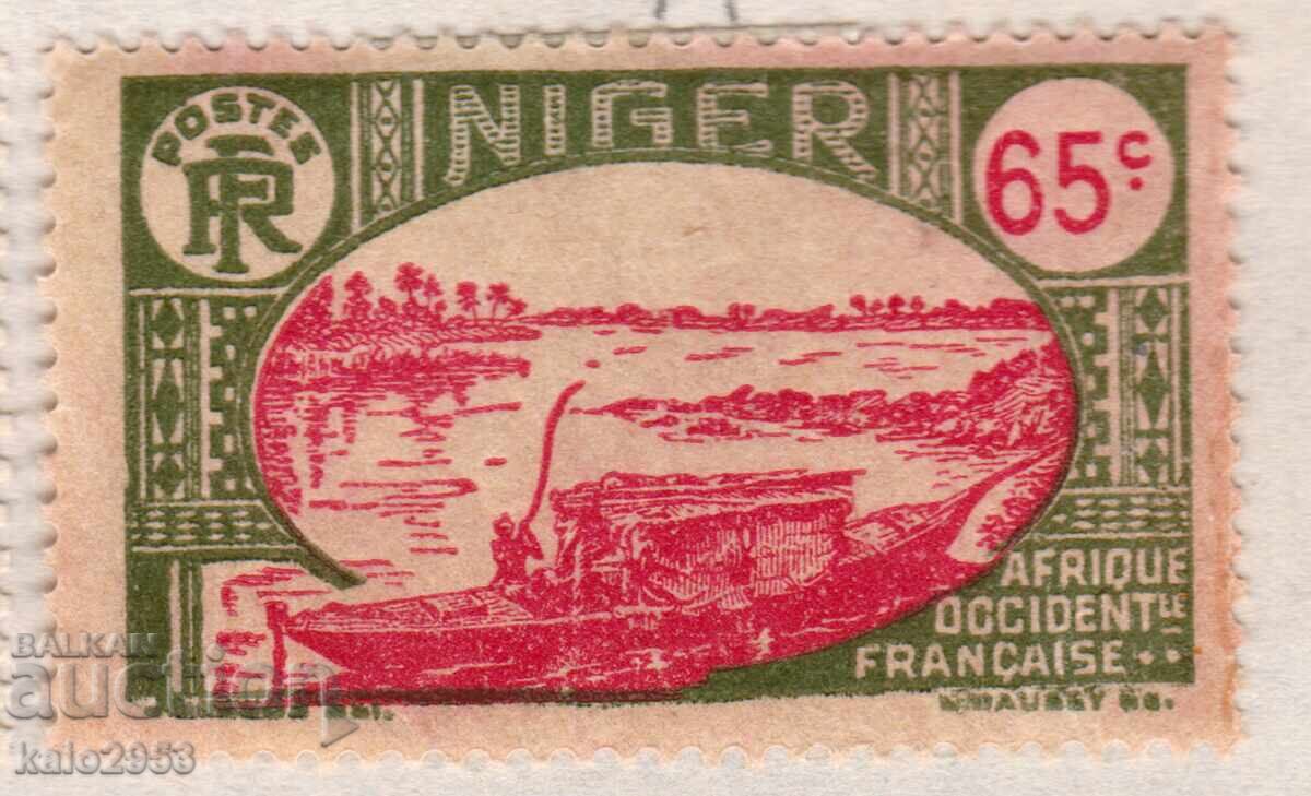 Niger francez-1926-Poștală-Barcă pe fluviul Niger, MLH