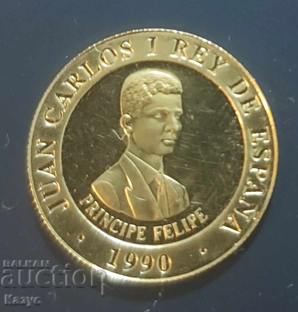 Златна монета 10 000 песети Испания с цена € 300.00 | 586.75 лв.