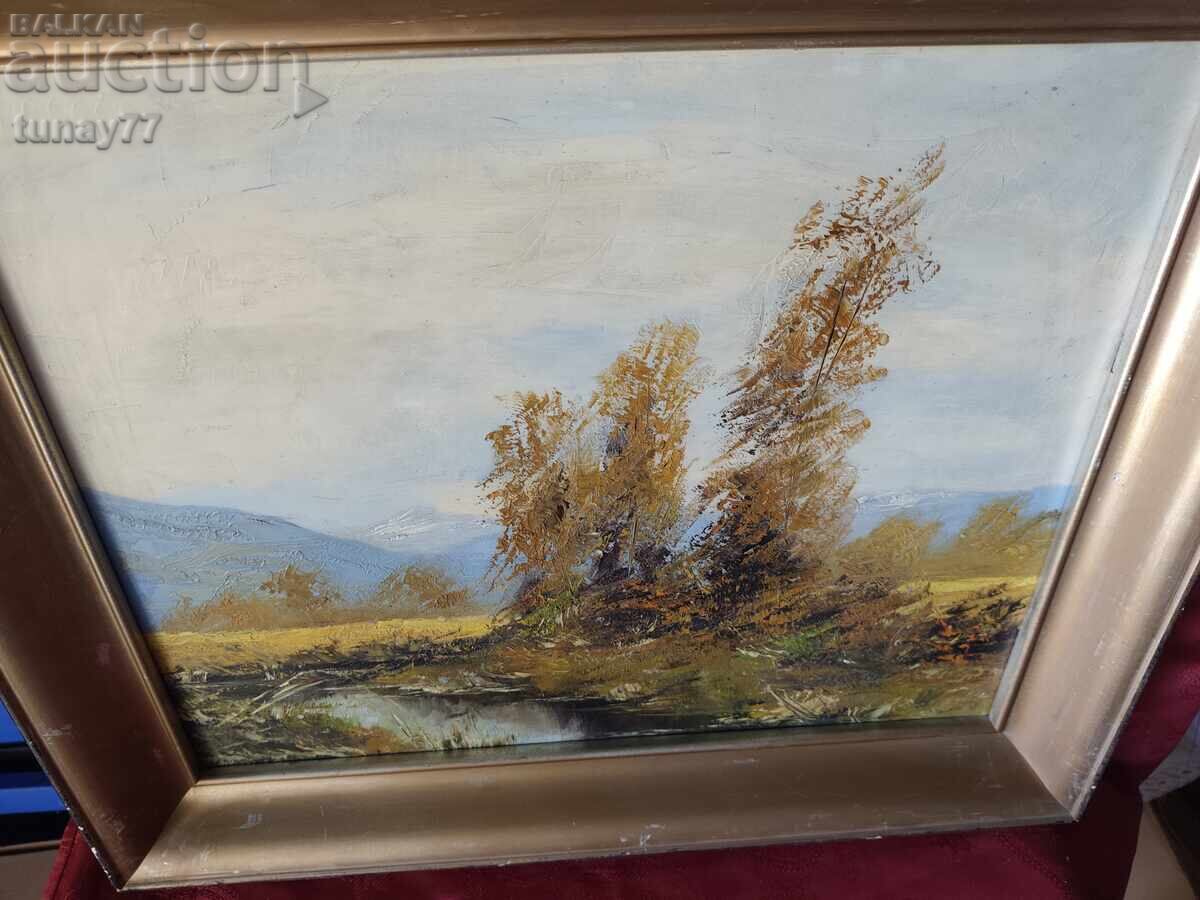 Tablou vechi în ulei, ramă masivă - 5