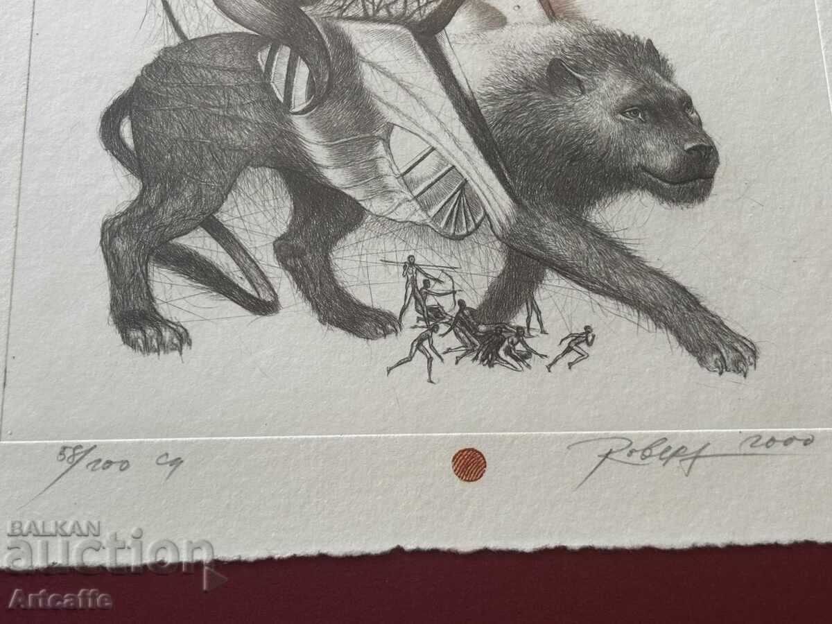 Robert Baramov - drypoint etching, signed, 2000, framed - 6