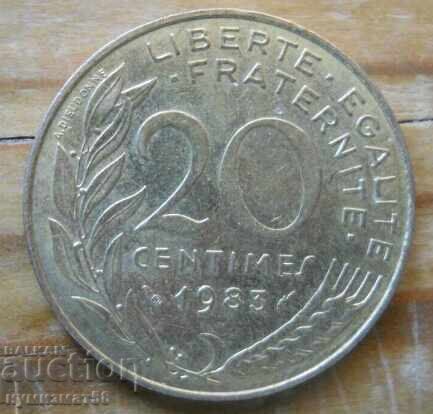 20 сантима 1983 г. - Франция