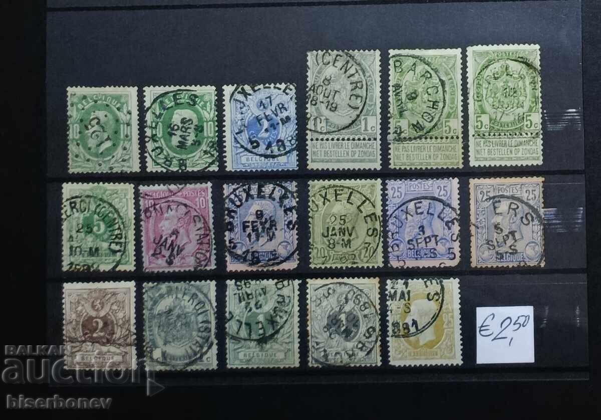 Belgia, 1862 - 1925, urme de șarniere filatelice