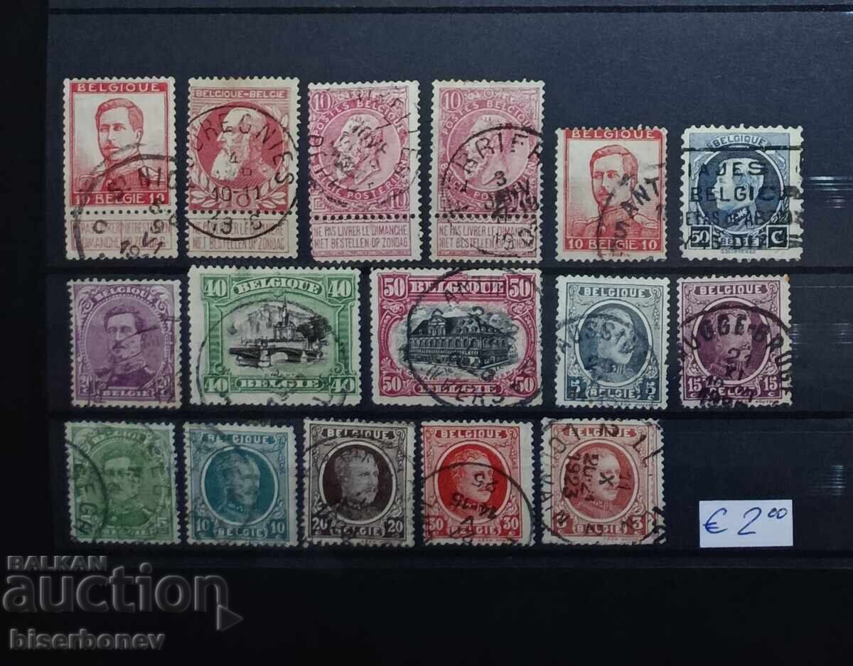 Belgia, 1862 - 1925, urme de șarniere filatelice
